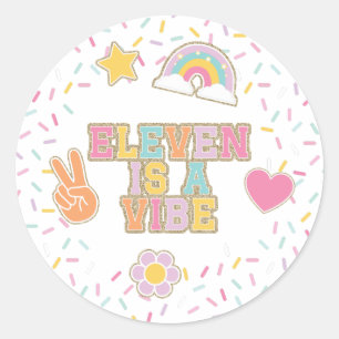Sticker Rond Patch Preppy Eleven est une Vibe 11e Anniversaire
