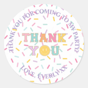 Sticker Rond Patch Preppy Lettre remerciement faveur