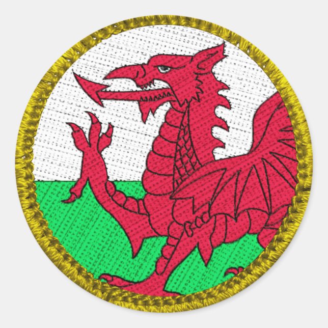 Sticker Rond Patch rond Wales Gold (Devant)