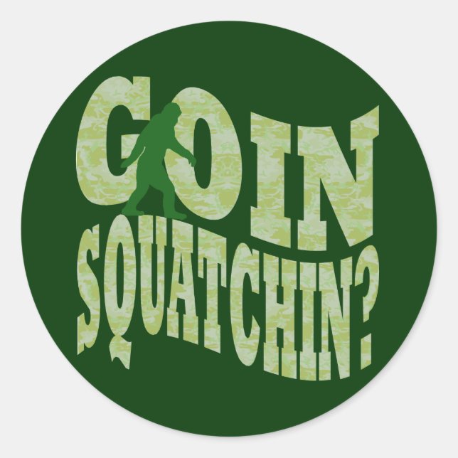 Sticker Rond Patchine ? texte & camo vert (Devant)