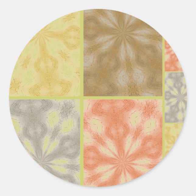Sticker Rond Patchwork bohème coloré (Devant)