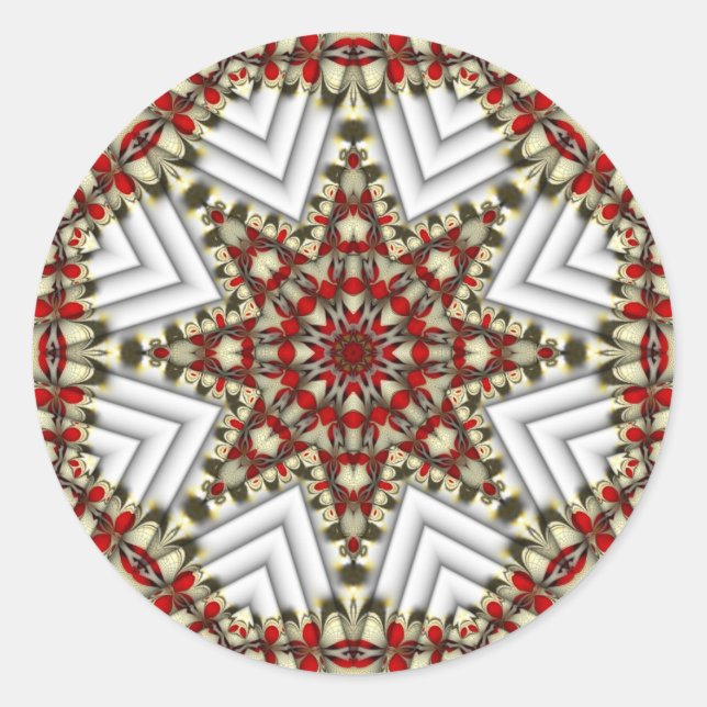 Sticker Rond Patchwork de Noël (Devant)