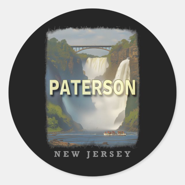 Sticker Rond Paterson New Jersey Nj Waterfall Wonderland Sd617  (Devant)