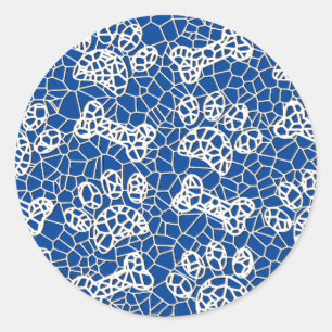 Sticker Rond Pâtes de chien et os Faux Lace Art Imprimer