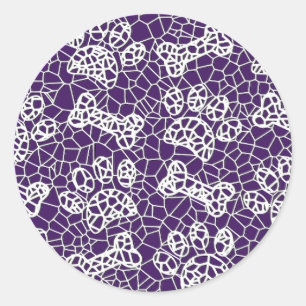 Sticker Rond Pâtes de chien et os Faux Lace Art Imprimer