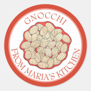 Sticker Rond Pâtes Gnocchi Cuisine Italienne Maison Faite Avec