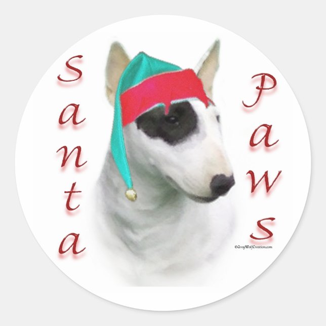 Sticker Rond Pâtes Père Noël Taureau Miniature (Devant)