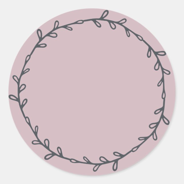 Sticker Rond Pâtes Rustiques Faits Maison Violet Pâle Écrivez (Devant)
