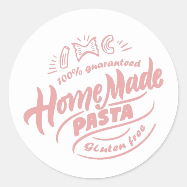 Sticker Rond pâtes sans gluten maison mot art (Devant)