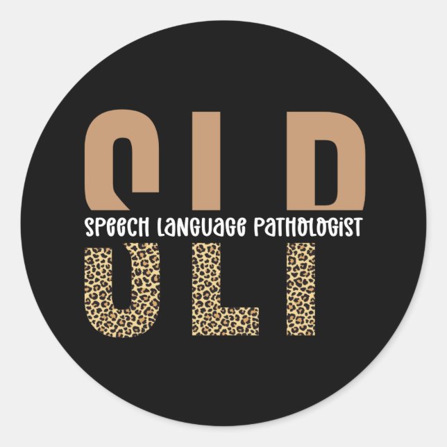 Sticker Rond Pathologiste de la parole Empreinte de léopard SLP (Devant)
