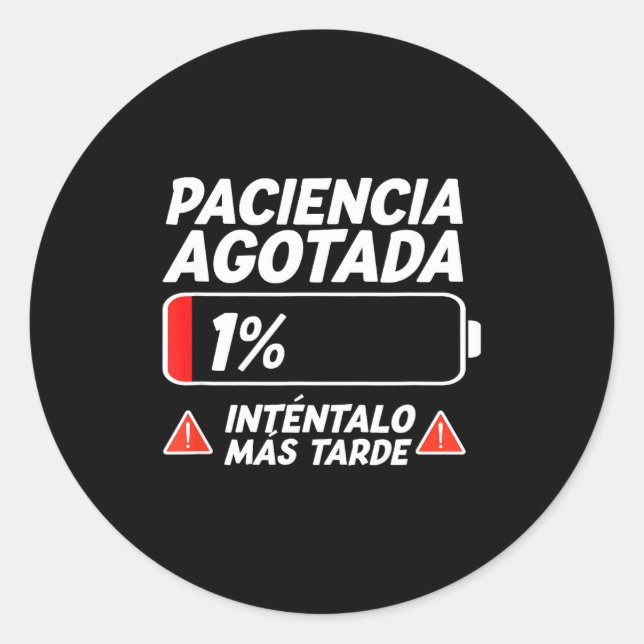 Sticker Rond Patience Mom Dad Couple Birthday Pajamas Sold Out  (Devant)