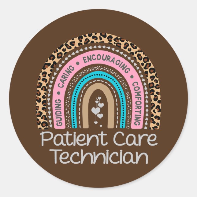 Sticker Rond Patient Care Technician Rainbow PCT Tech Nurse (Devant)