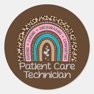 Sticker Rond Patient Care Technician Rainbow PCT Tech Nurse