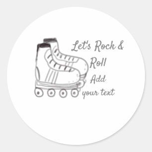 Sticker Rond patinage à rouleaux ajouter du texte laisser roule