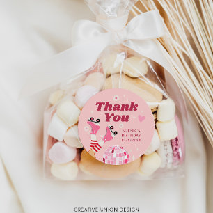 Sticker Rond Patinage à rouleaux Anniversaire Fête Favoriser St