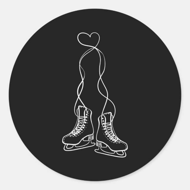 Sticker Rond Patinage artistique Chaussure de patinage sur glac (Devant)
