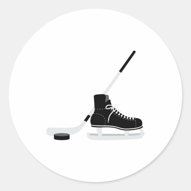 Sticker Rond Patinage de hockey sur glace (Devant)