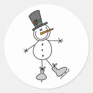 Sticker Rond Patinage de neige