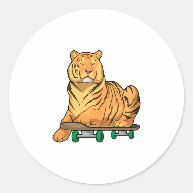 Sticker Rond Patinage de Tiger (Devant)