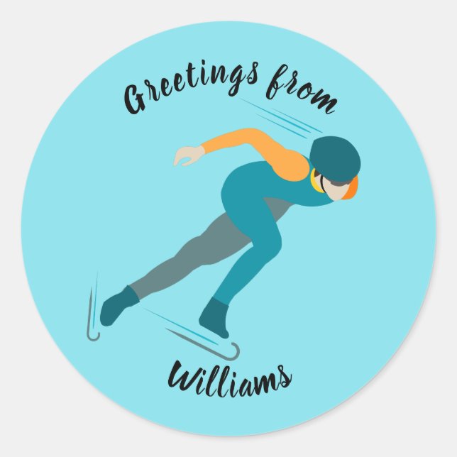 Sticker Rond Patinage de vitesse (Devant)
