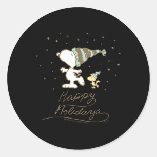 Sticker Rond Patinage d'hiver Peanuts