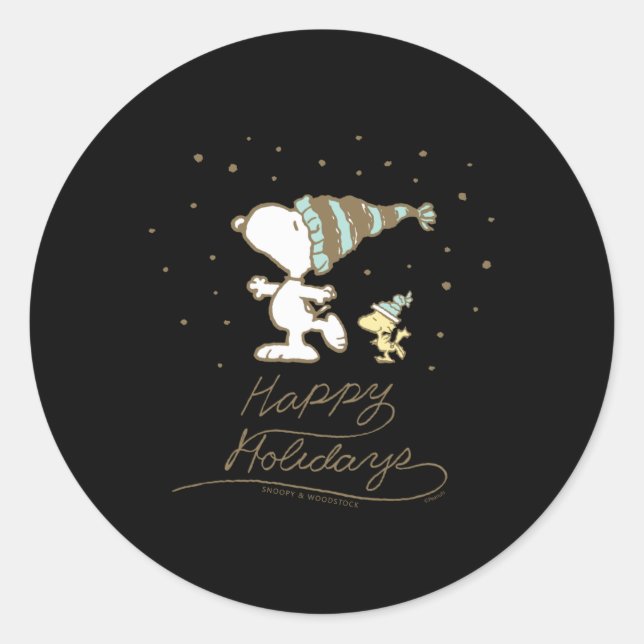 Sticker Rond Patinage d'hiver Peanuts  (Devant)