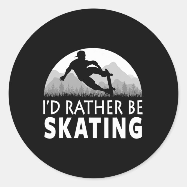 Sticker Rond Patinage drôle  (Devant)