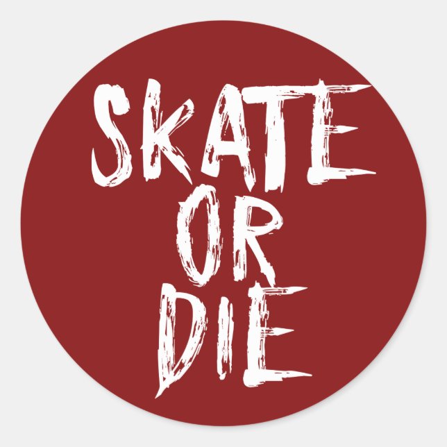 Sticker Rond Patinage ou mort, Roller Derby design (Devant)
