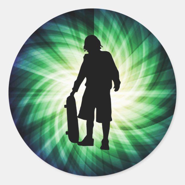 Sticker Rond Patinage ; planche à roulettes (Devant)