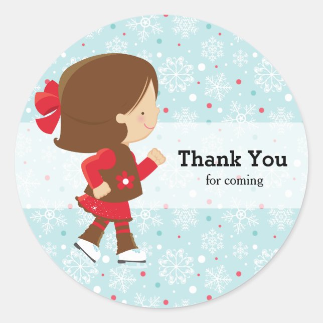 Sticker Rond Patinage sur glace (Devant)