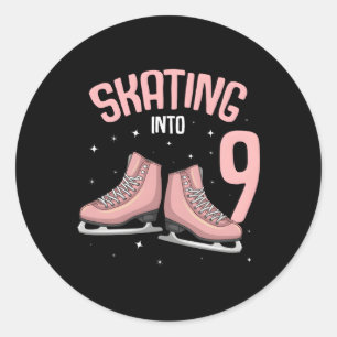 Sticker Rond Patinage Sur Glace 9E 9 Ans