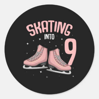 Sticker Rond Patinage Sur Glace 9E 9 Ans