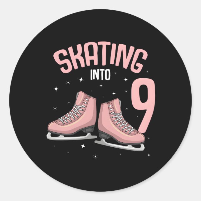 Sticker Rond Patinage Sur Glace 9E 9 Ans (Devant)