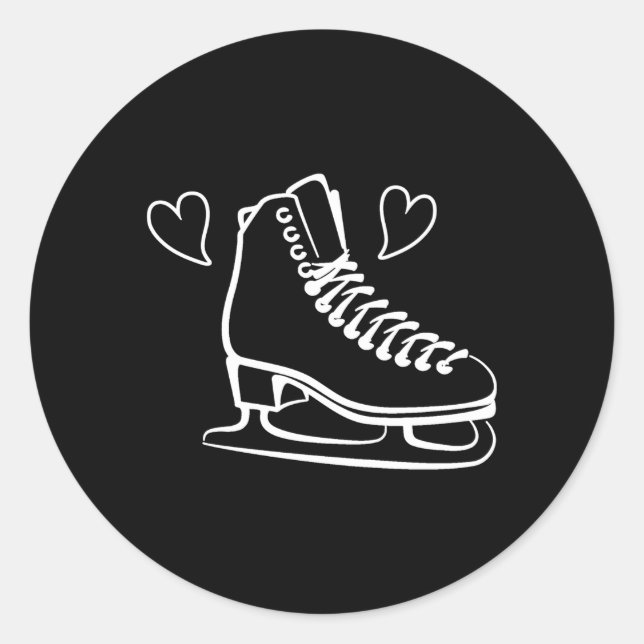 Sticker Rond Patinage sur glace Amour patinage artistique Patin (Devant)