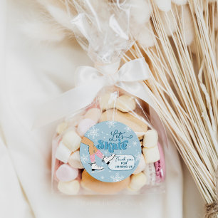 Sticker Rond Patinage sur glace Anniversaire Patinage d'hiver F