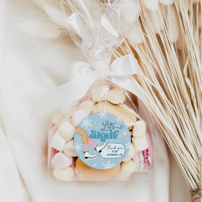 Sticker Rond Patinage sur glace Anniversaire Patinage d'hiver F (Créateur téléchargé)