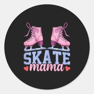Sticker Rond Patinage sur glace Maman Patinage Maman Drôle Hive