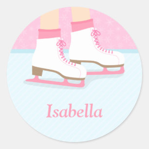 Sticker Rond Patinage Sur Glace Patinoire Pour Les Filles