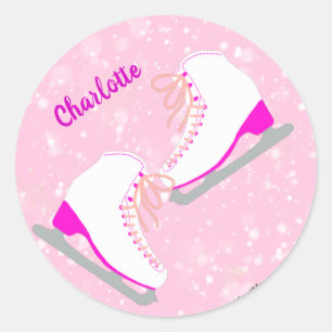 Sticker Rond Patinage sur glace personnalisé Patinage artistiq