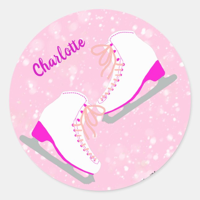 Sticker Rond Patinage sur glace personnalisé Patinage artistiqu (Devant)