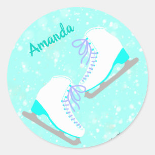 Sticker Rond Patinage sur glace personnalisé Patinage artistiqu