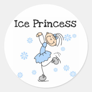 Sticker Rond Patinage sur glace Princess Tshirts et cadeaux