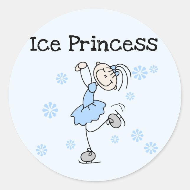 Sticker Rond Patinage sur glace Princess Tshirts et cadeaux (Devant)