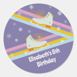 Sticker Rond Patinage sur glace - Rétro Anniversaire