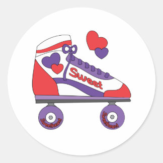Sticker Rond Patinage sur le coeur