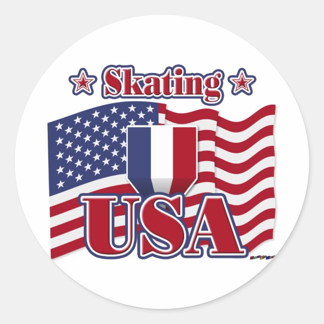 Sticker Rond Patinage USA (Devant)