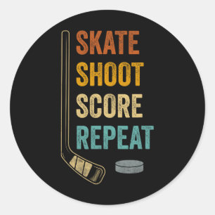 Sticker Rond Patiner Tirer Marquer Répéter Gras Fan de Hockey M