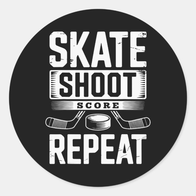 Sticker Rond Patiner Tirer Score Répéter (2)  (Devant)