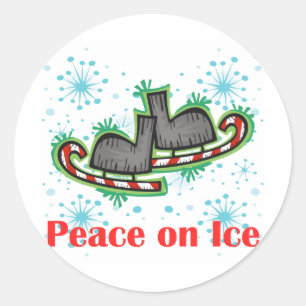 Sticker Rond PatinerChick Paix sur la glace