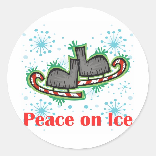 Sticker Rond PatinerChick Paix sur la glace (Devant)
